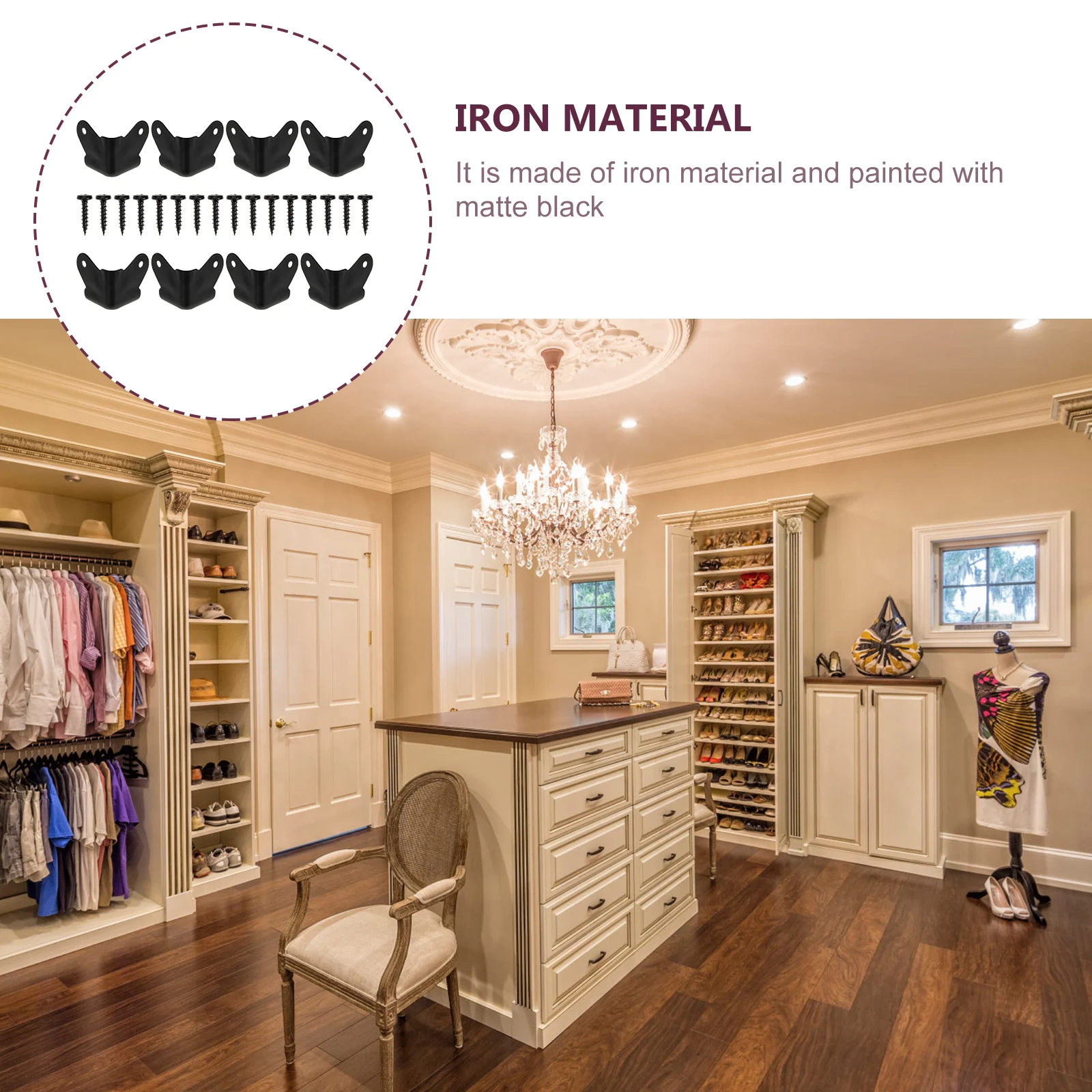 

1Set Metal Speaker Corner Protectors Black Iron Corner Guards Front Back Mount Anti-Collision Protection for Speaker Cabinets