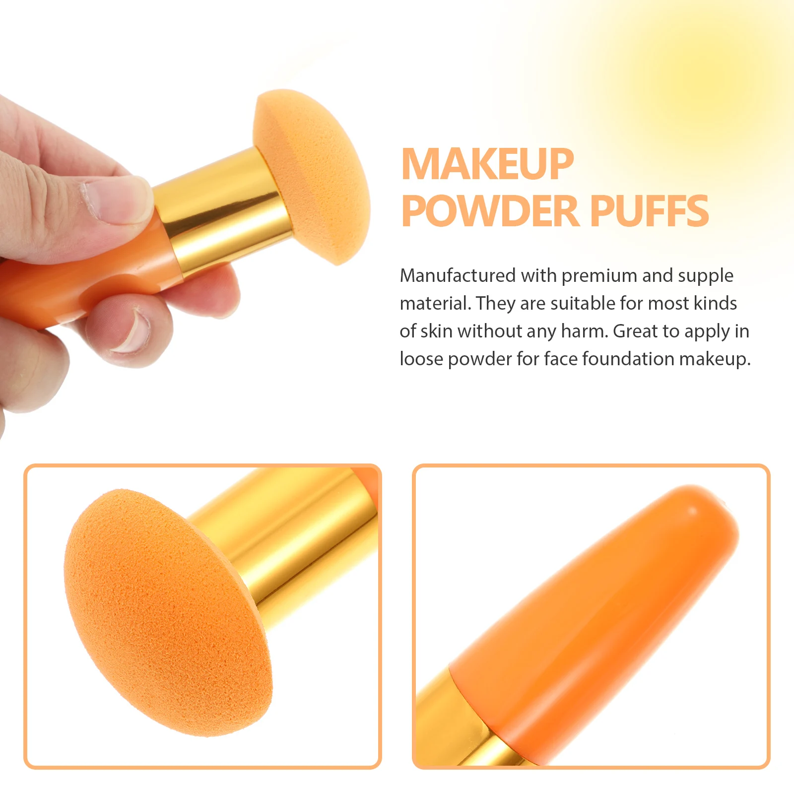 

4 Pcs Beauty Stick Soft Body Powder Puff for Small Makeup Talcum Loose Foundation Cushion Applicator