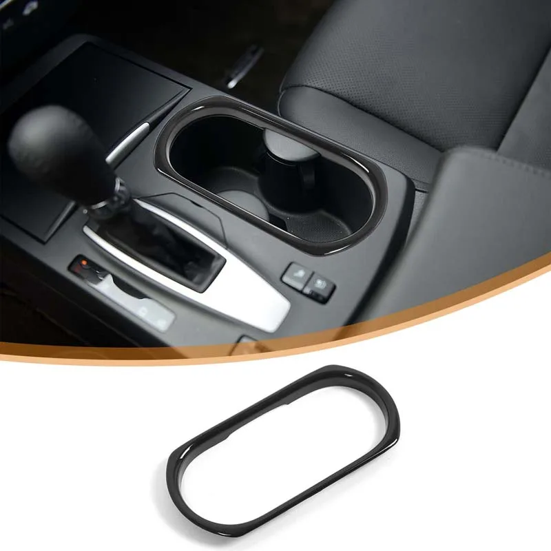

For Acura RDX 2013-2017 ABS Carbon Fiber/Black Car Center Console Water Cup Frame Decorative Sticker Car Interior Accessories