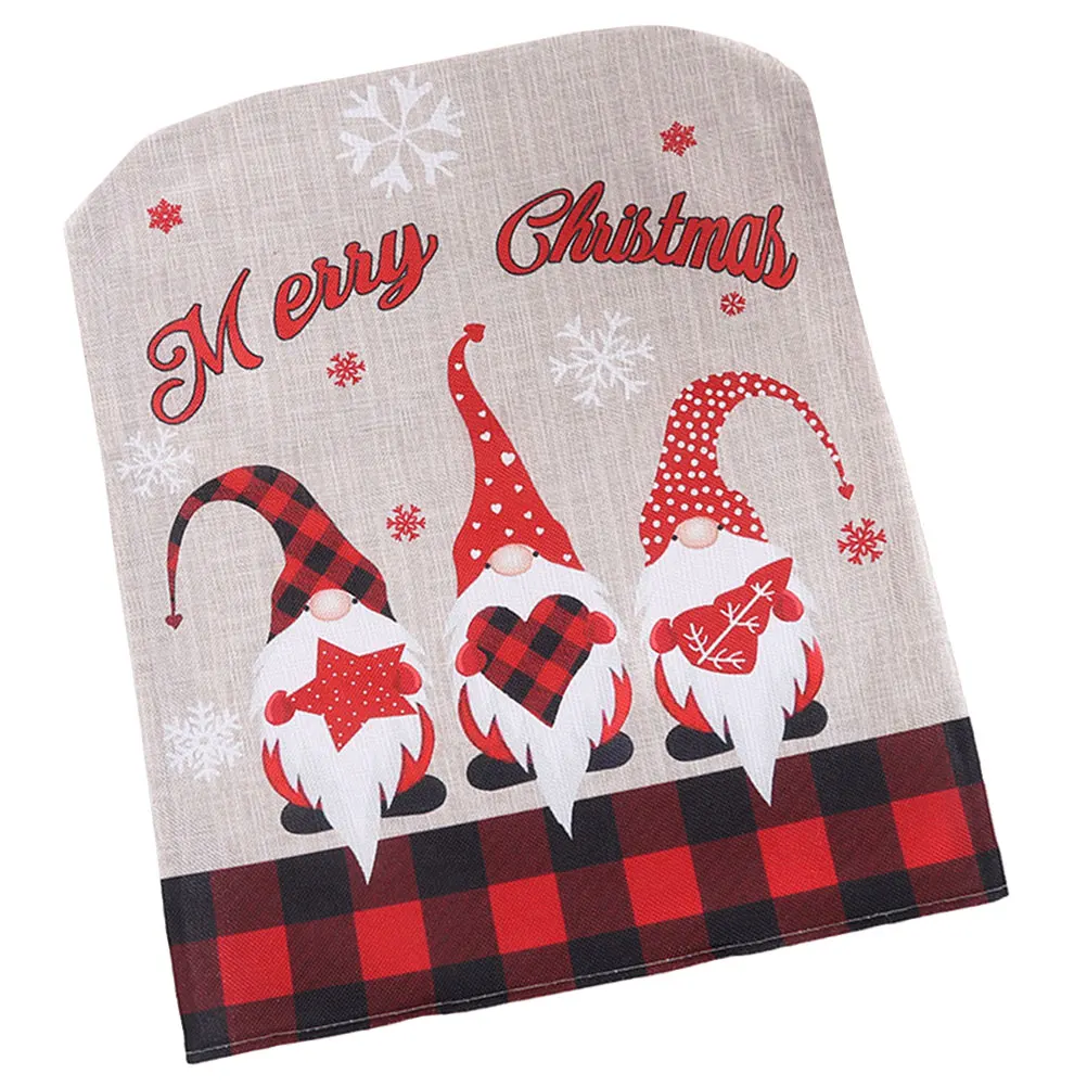 

Christmas Chair Reusable Linen Non Woven Washable Seat Back Party Holiday Chair Covers Kitchen Dining Decor Suitable Size