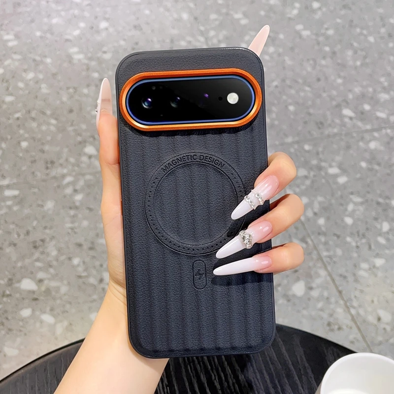 For Google Pixel 11 Pro XL 11 10 9 Pro XL 5G Case Skin-Friendly Matte Leather Magnetic Wireless Charging Shockproof Back Cover