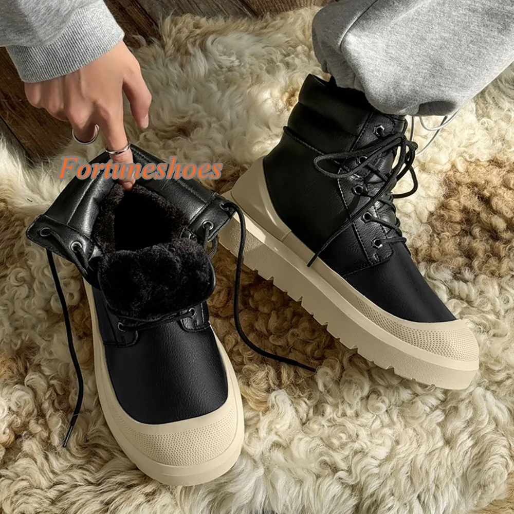 

Cross Tied Round Toe Women Boots Mid Calf Height Increasing Patchwork Pumps 2025 New Arrivals Casual Fashion Spring/winter Boots