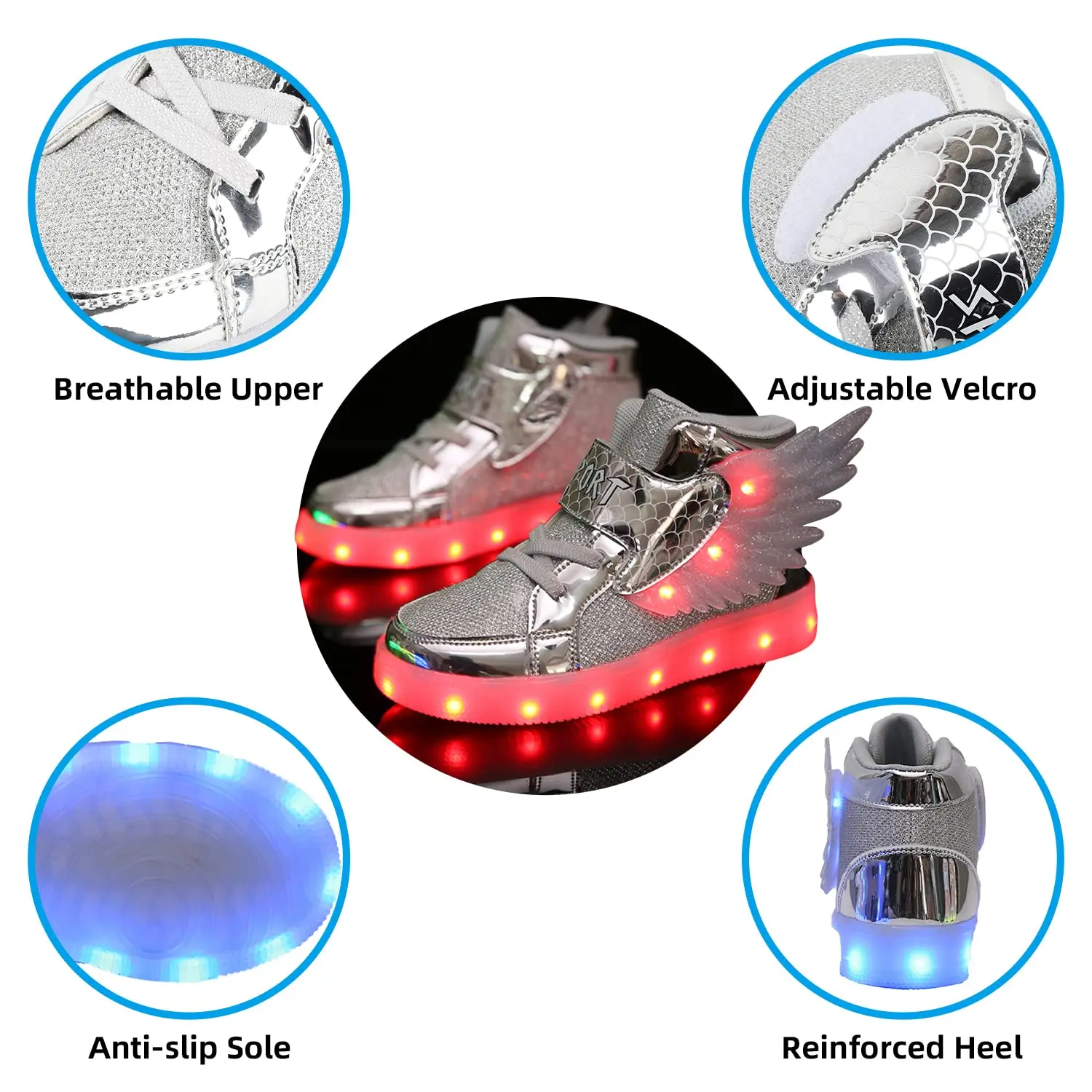 YUNICUS Led Light Boys Girls Shoe USB Charging Black Two Wheels Luminous Sneakers Roller Skate Shoes for Children Kids Led Shoes