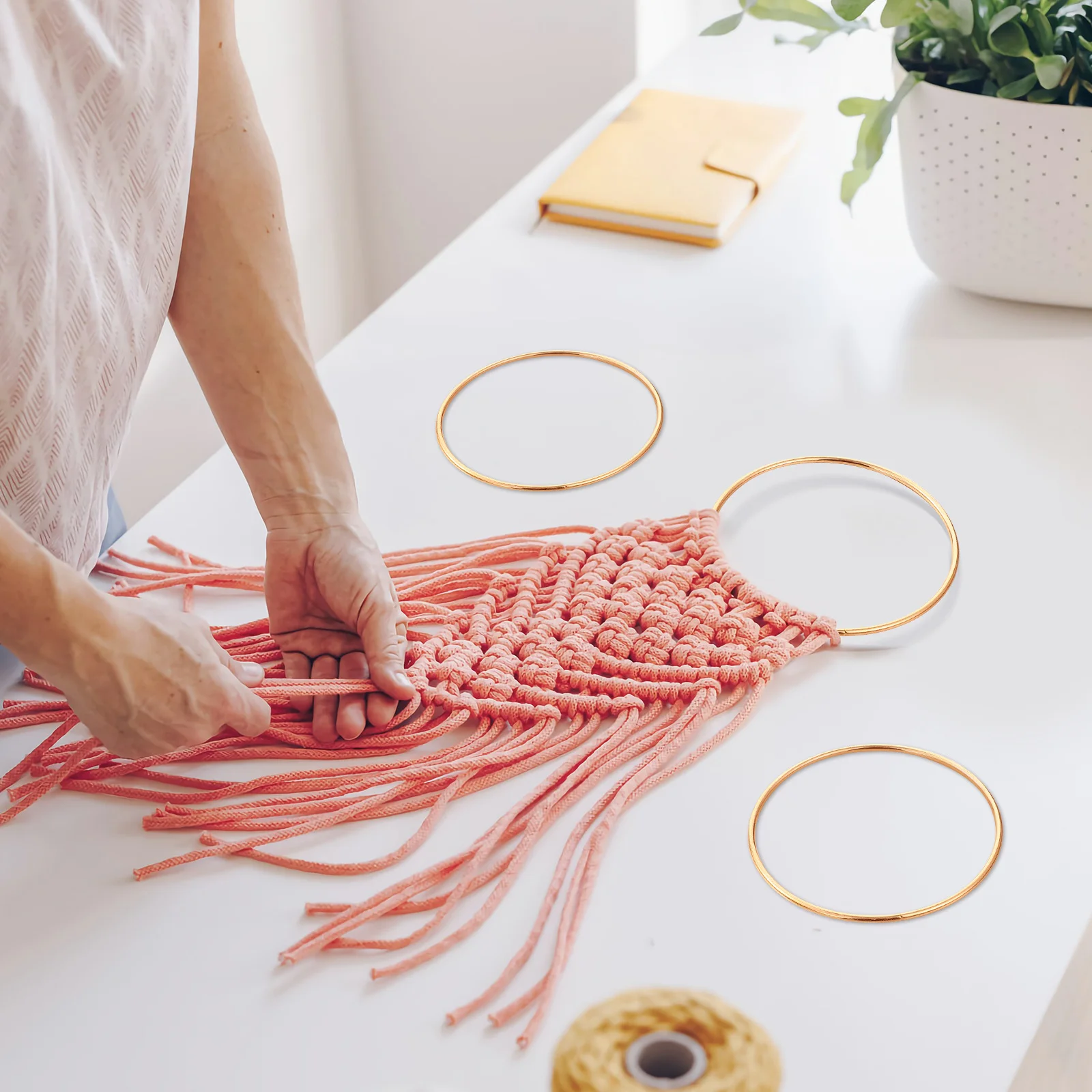 

10Pcs Metal Dreamcatcher Rings Macrame Hoops for Wreath Tassels and Craft Decoration Supplies Metal Hoops