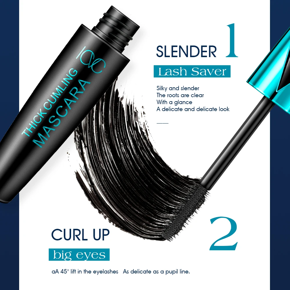 Rímel 4D, preto, à prova d'água, extra longo, grosso, duradouro, naturalmente à prova de manchas, adiciona facilmente comprimento, profundidade e glamour