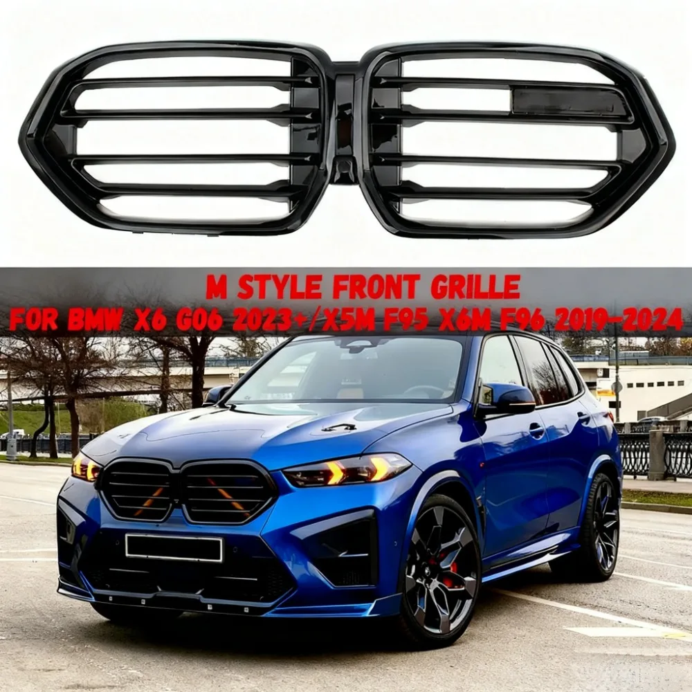 

Front Bumper Grille Grill For BMW X6 G06 2023+xDrive30i 40i M60i M50D / X5M F95 X6M F96 2019-2024 M Style Front Grille
