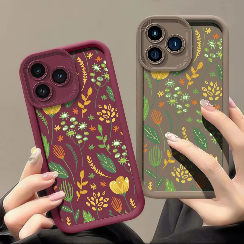 

For Xiaomi Poco M8 Pro C65 C61 C55 C51 C50 F8 Ultra M7 4G M6 Plus M5S M4 M3 Pro Flower Print Phone Case Shockproof Matte Cover