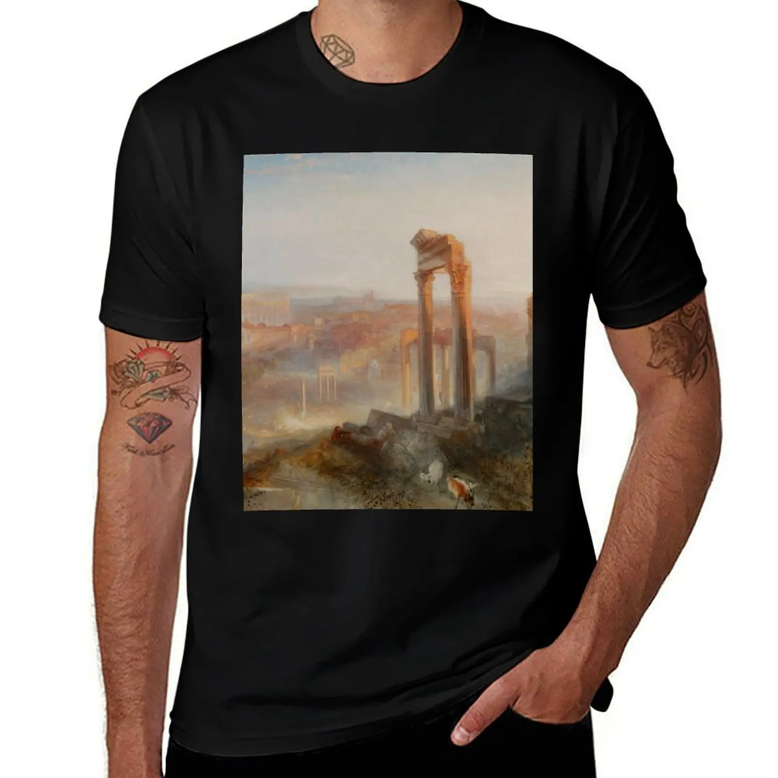 Joseph Mallord William Turner Modern Rome – Campo Vaccino T-Shirt summer clothes T-shirts for men cotton