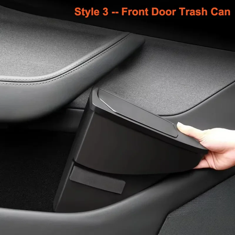Für Tesla Model Y Juniper 2026 2025 Vorderer und Hinterer Sitz-Aufbewahrungsbox mit Abdeckung, Auto-Mülleimer, Regenschirm-Organizer, Zubehör – Detail 2