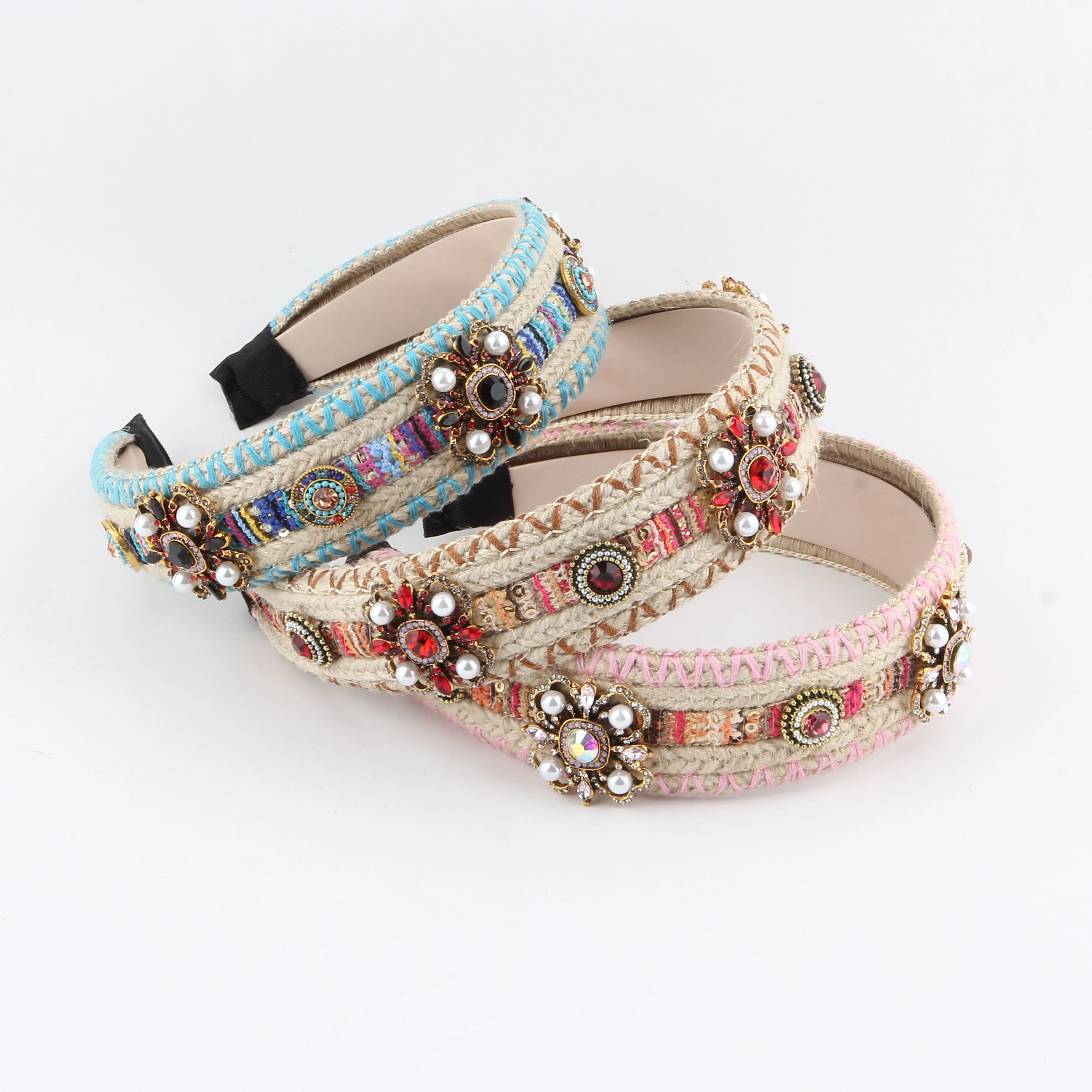 New mixed-color woolen woven headband fashionable Western style personalized and Creative Headband 406