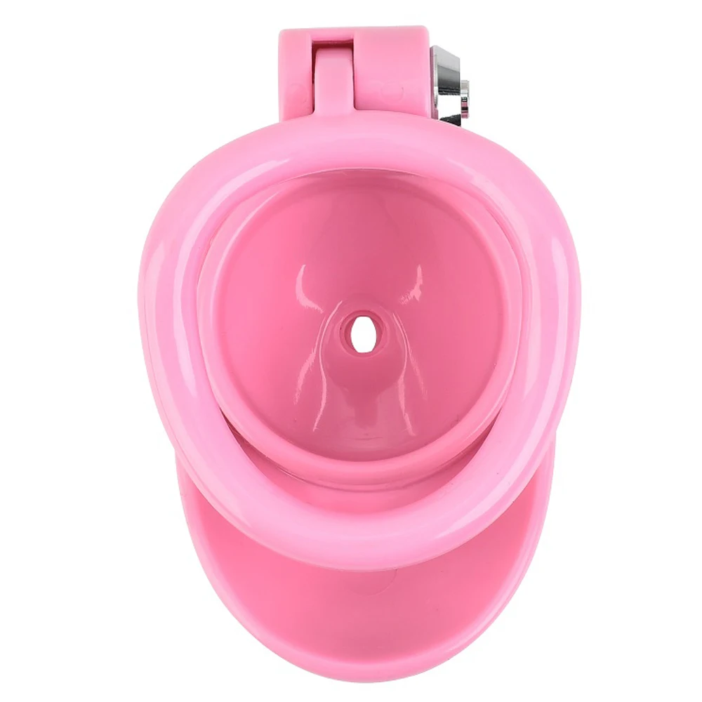 Pink Male Penis Chastity Cage Set Small Chastity Cage With 5 Cock Rings Penis Bondage Slave Man Sex Toy - Image 3