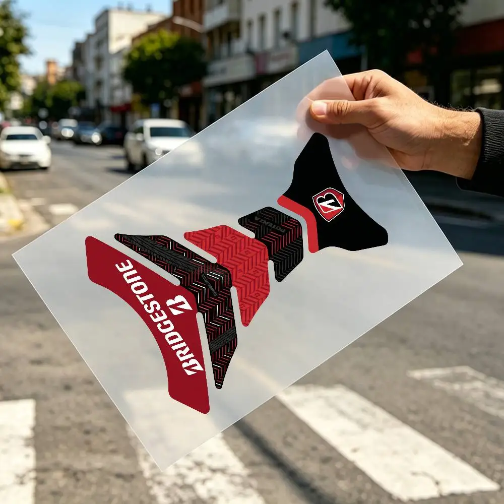 Pegatina de Vinilo para Tanque de Gasolina de Motocicleta BRIDGESTONE, Diseño de Espina de Pescado Plana, Impermeable, Accesorios Decorativos para Moto