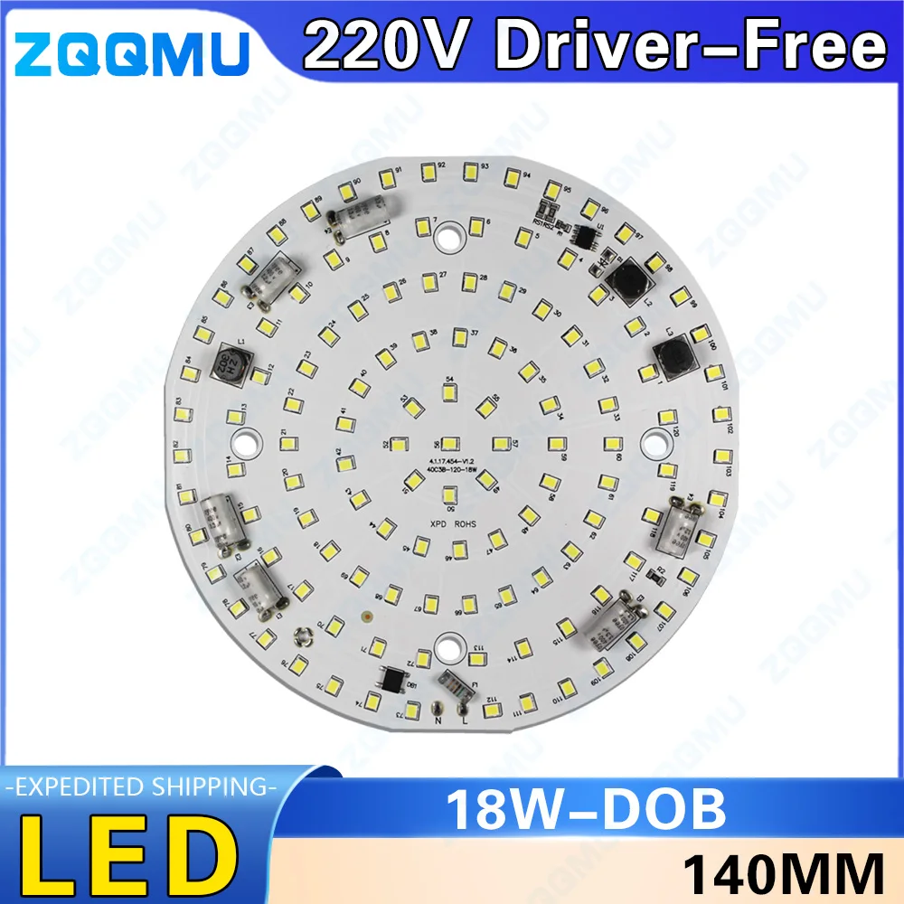 

1-Pack 18W DOB AC220V Driver-Free LED Chip DOB 2835SMD White Light Round Lamp Bead Suitable for PCB Light Boards