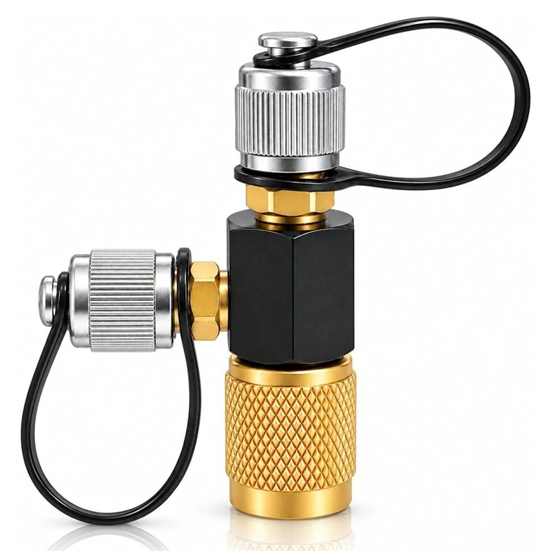 ABVA-1/4 Inch Low Loss Charging T-Fitting 1/4 Inch Charging T-Fitting HVAC T-Fitting