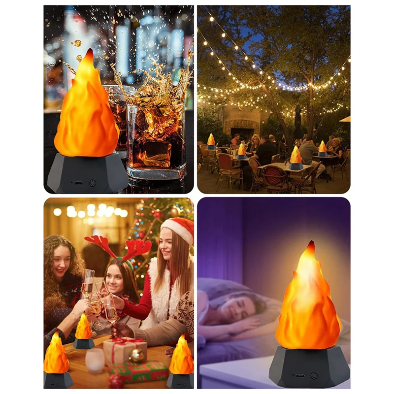 THIVN-LED Simulation Flame Lamp LED Flame Lamp Outdoor Camping Garden Landscape Decoration Lamp Dining Table Decoration