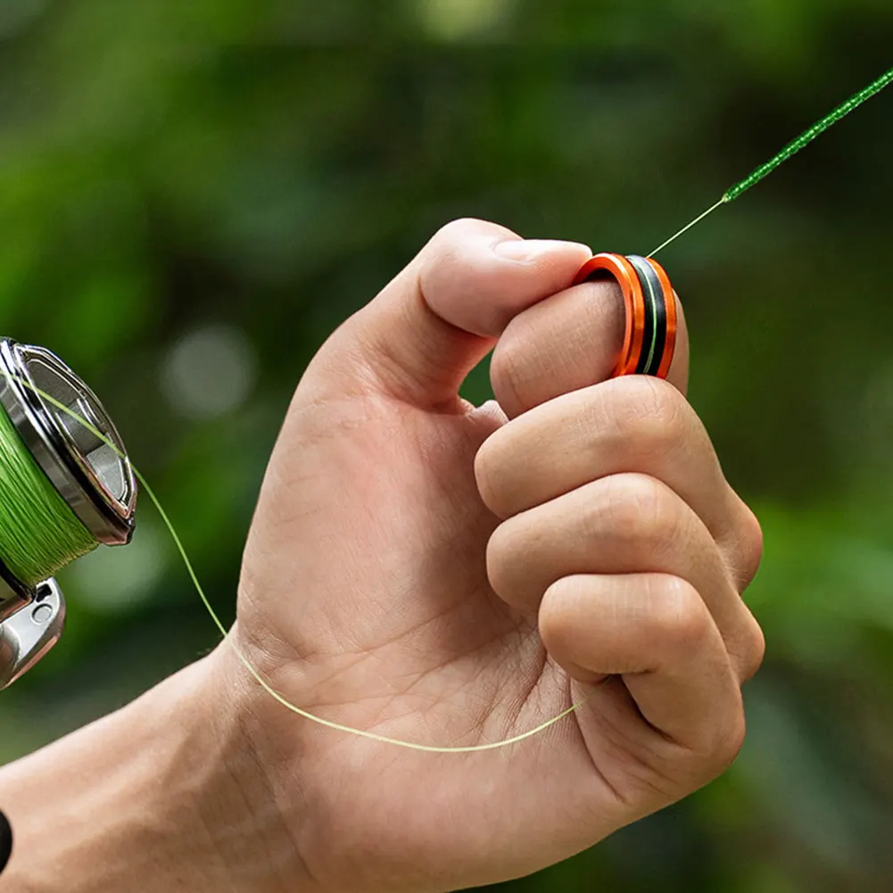 1/2 قطعة حلقة سبائك الألومنيوم المضادة للانزلاق خط المحمولة سحب حلقة خطوط الصيد سحب حلقة صيد السمك أداة