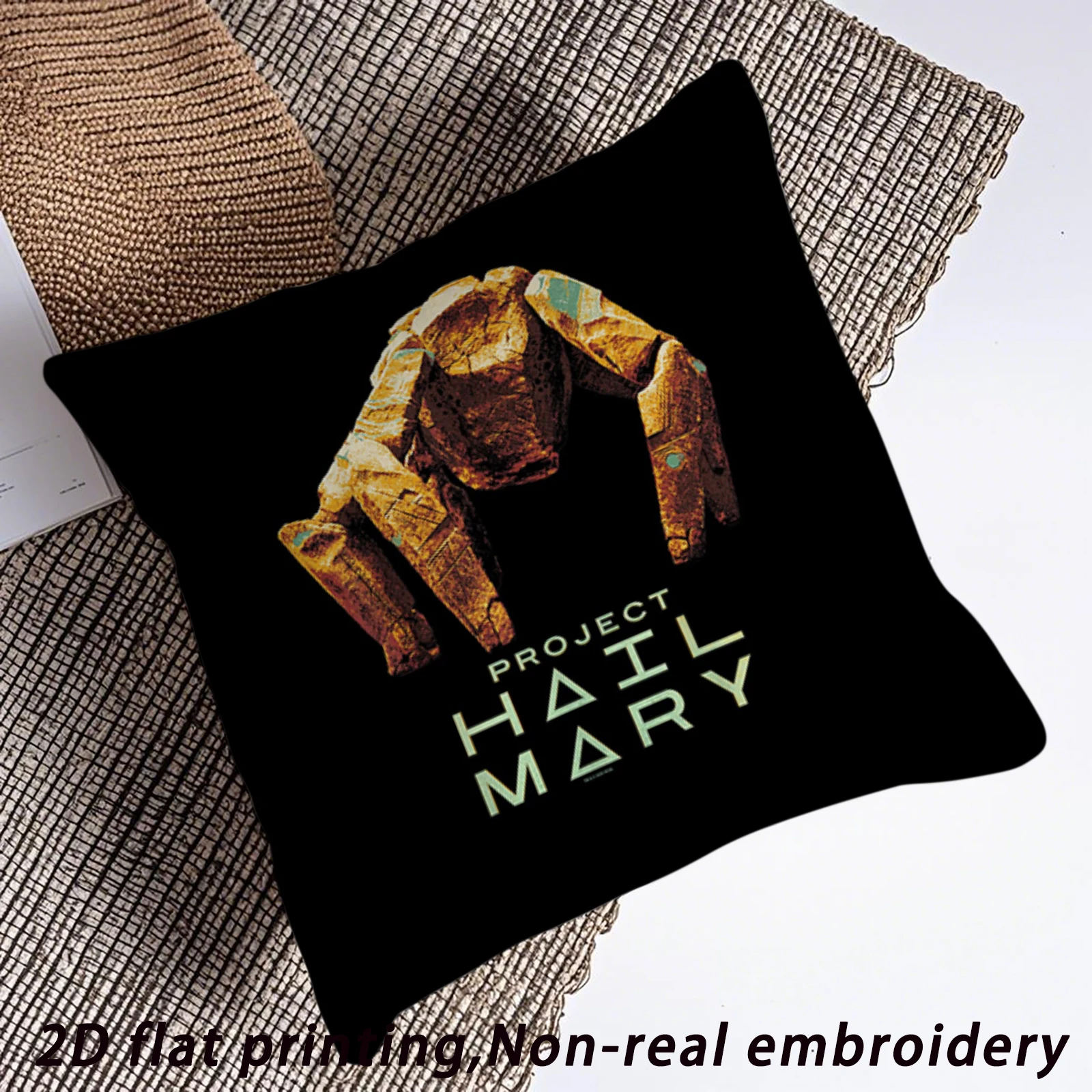 1pc Project Hail Mary Pillow Cover, Polyester 2D Double-Sided Print, Sci-Fi Movie Alien Cushion Case, Decorative Throw Pillow fo