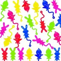 5-20Pcs Happy Easter Sticky Hands Toy Palm Elastic Sticky Squishy Slap Palm Toy Kawaii Rabbits Chicken Sticky Hands Party Favor