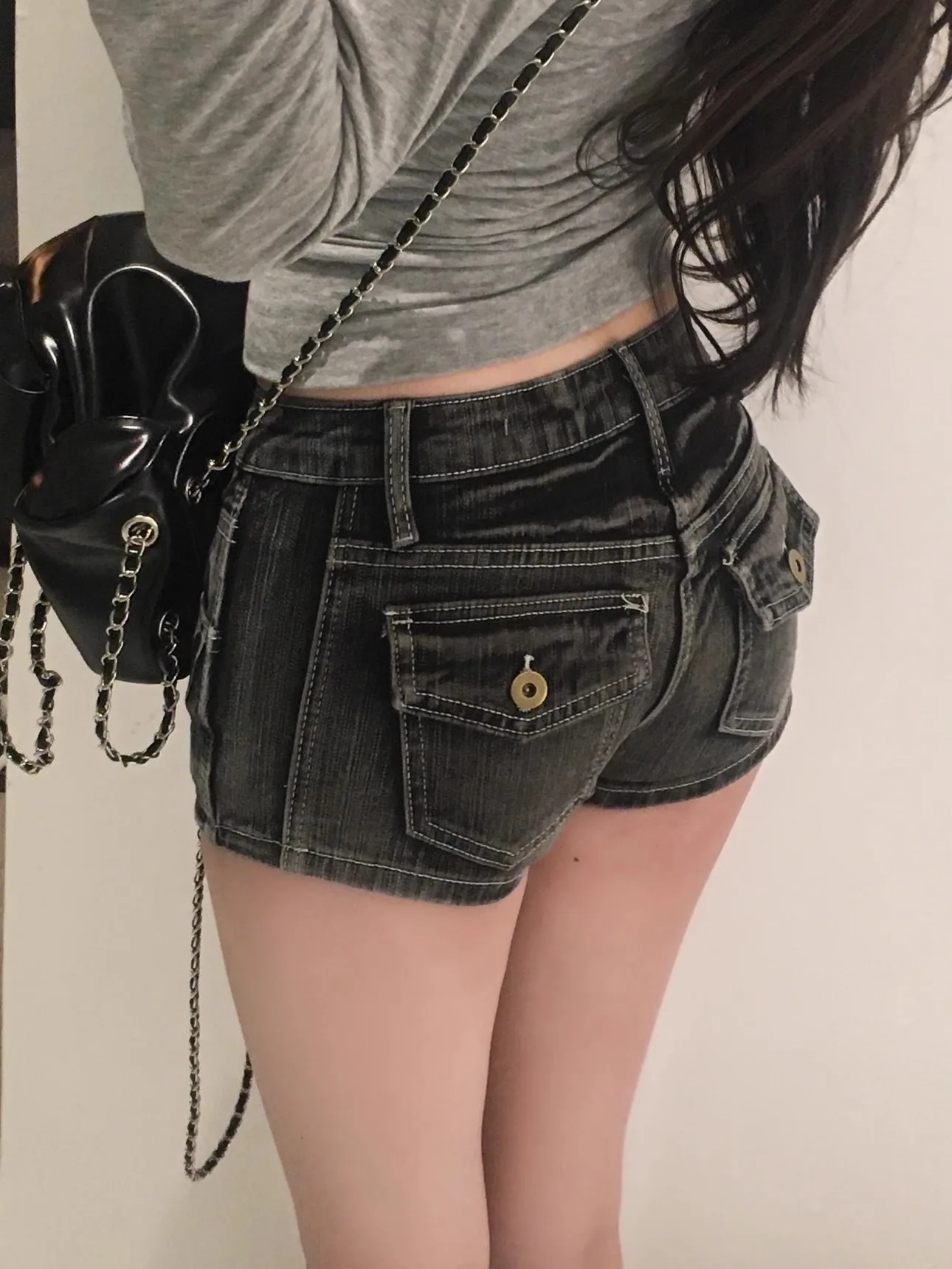 

Джинсовые брюки с низкой талией, женские летние новые шорты размера Sle Street Faion, узкие джинсы, юбка трапециевидной формы Bla ay