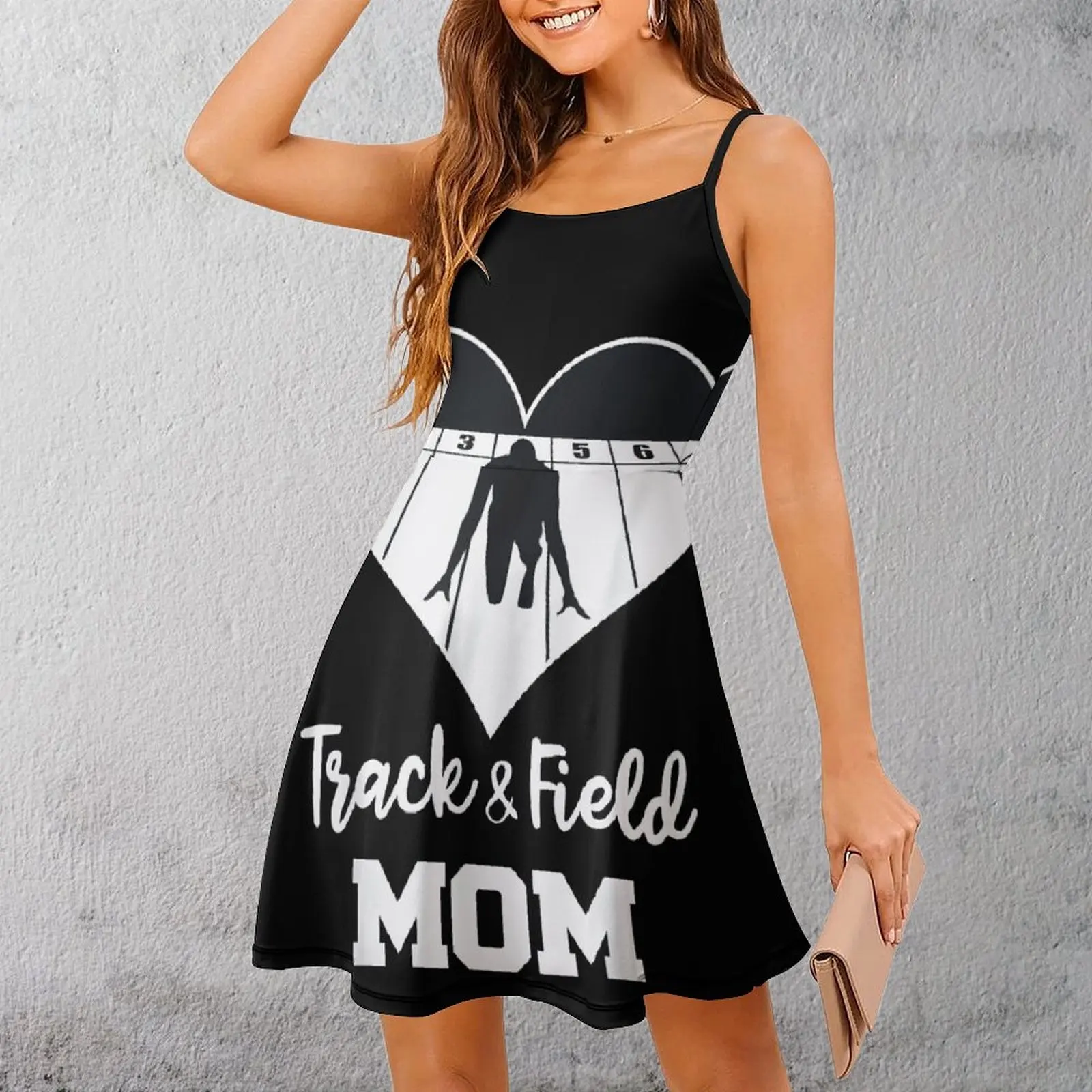 

Sexy Woman's Dress The Dress Track Field Mom Heart Women's Sling Dress Graphic Vintage Parties Sarcastic