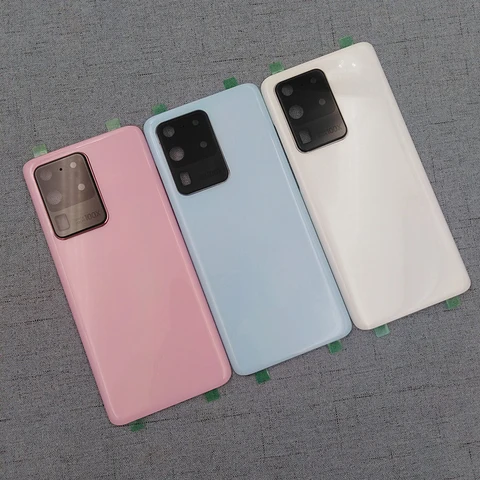 Крышка батарейного отсека для Samsung S20 SM-G980, задняя крышка, задняя панель, дверной корпус, чехол с объективом камеры для Galaxy S20 Plus S20 + SM-G985F