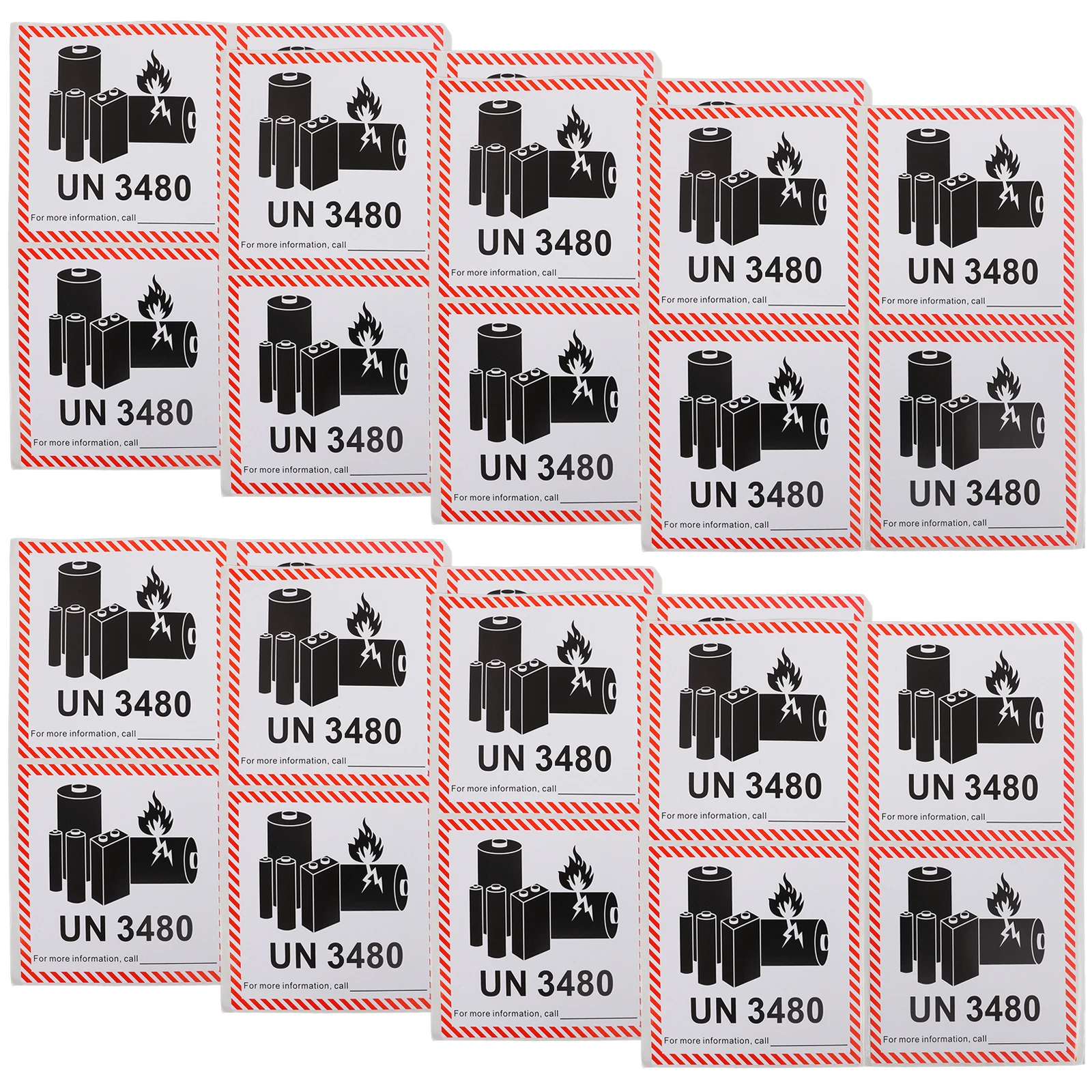 

100 Pcs Fireproof Label Safety Warning Labels for Shipping Transport Batteries Stickers Caution Labeling