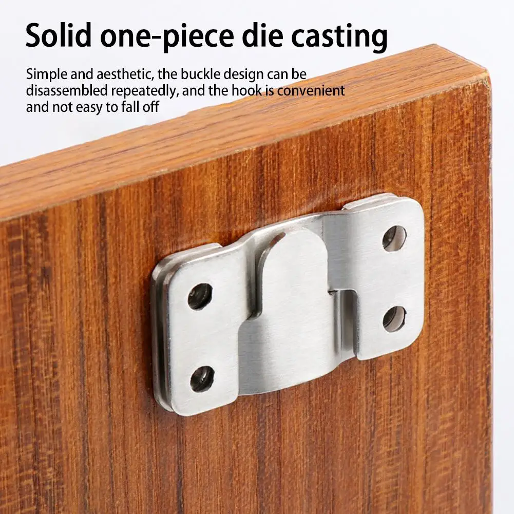 Stainless Steel Mountain Shape Interlock Hanging Buckle Mount Bracket Furniture Connector Wall Picture Frame Hanger Display Hook