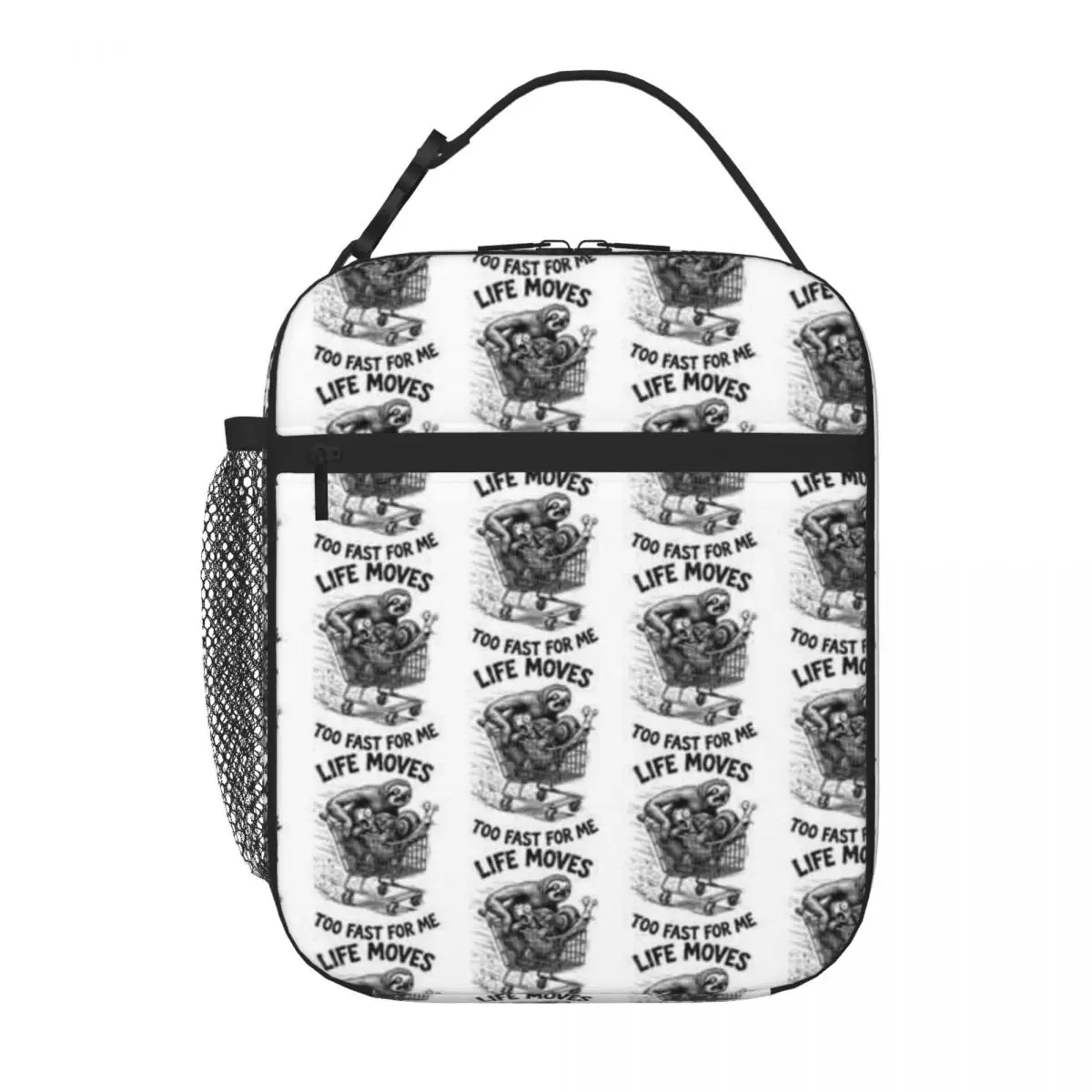 Bestselling Sloth Turtle Snail Funny Animals Life Moves Too Fast Crossbody Food Cooler Bag Baby Feeding Waterproof Lunch Bag