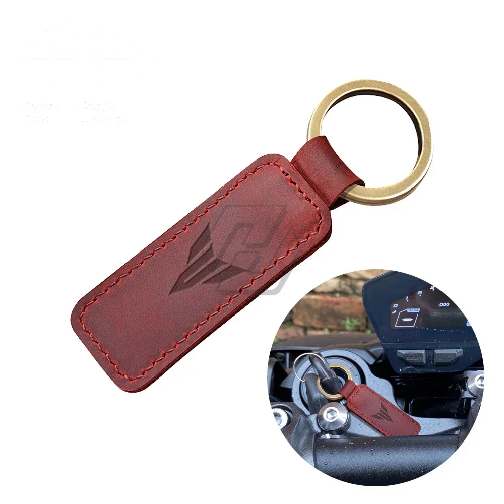 

For Yamaha MT MT01 MT03 MT07 MT09 MT10 Key Motorcycle Keychain Cowhide Key Ring