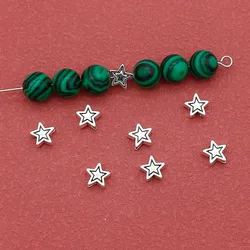 100pcs/Lot Pretty Tibetan Silver Star Loose Small Beads Fashion Jewelry Handmade Metal Spacers DIY Bracelets Necklace Findings