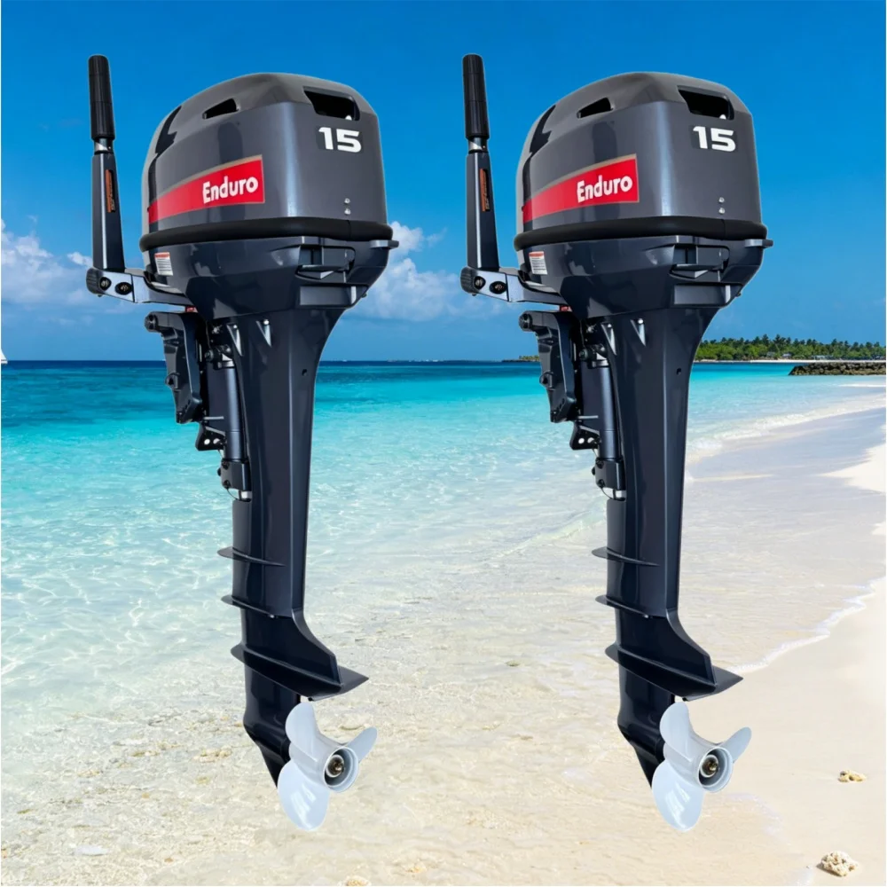 Customizable CDI Ignition 2 Stroke 15HP Manual Start Gasoil Mixed Outboard Motor Boat Engine With Install Tools