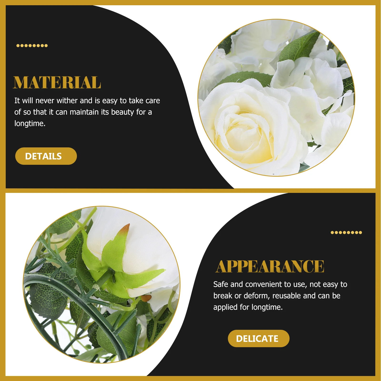 4 قطعة 3.94 ''الأبيض بوكيه ورد صناعي جارلاند خواتم ل عمود الشموع حفل زفاف ديكور للطاولات المنزل الجمالية الأزهار