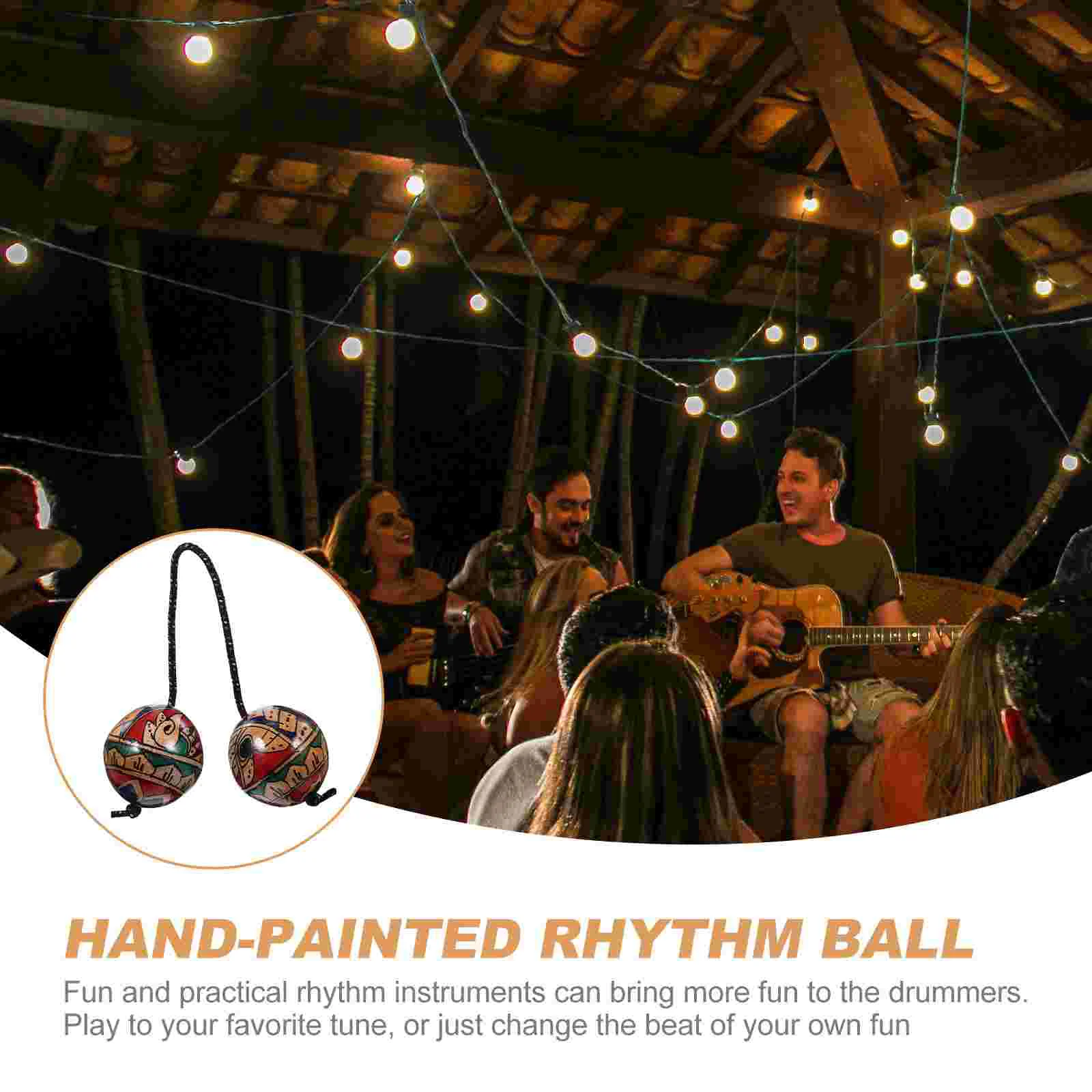 Hand Drawn Maracas Hand-painted Rhythm Ball Musical Instruments Toy One-handed Drummer Gift Boxing Punching