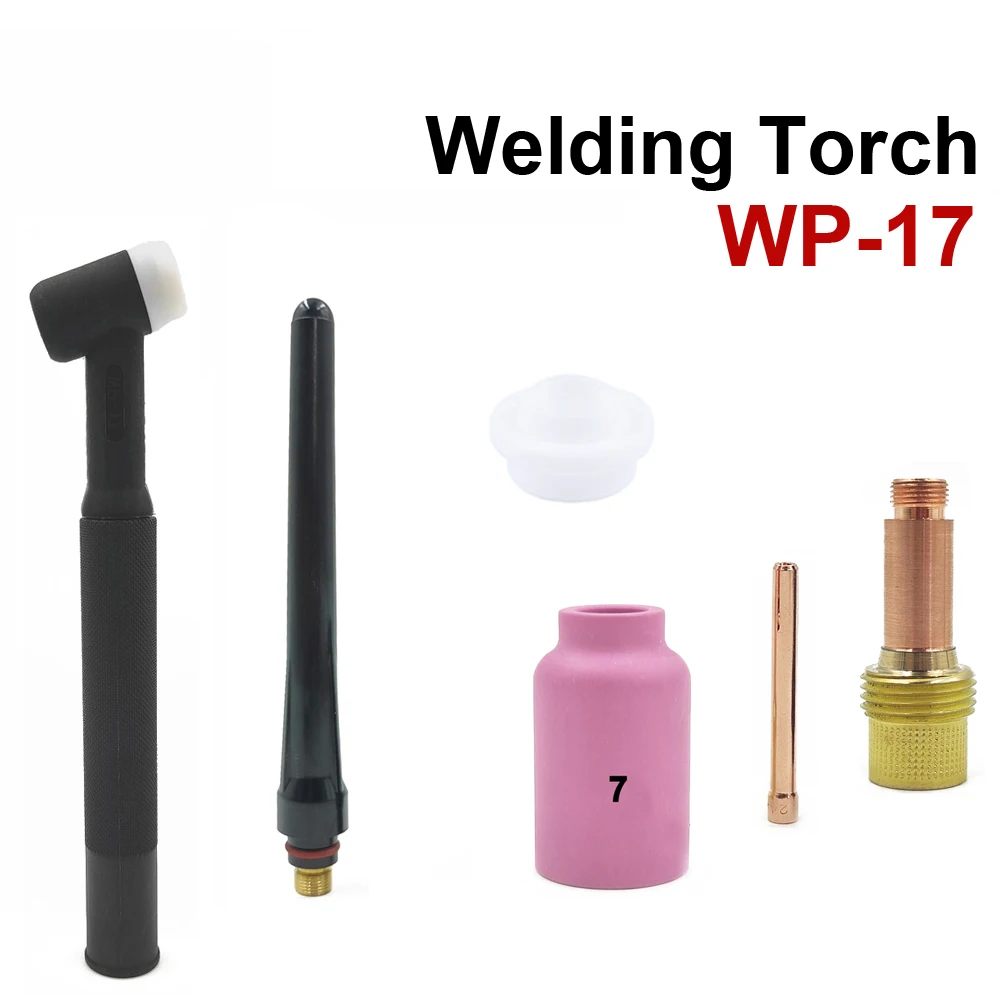 6pcs TIG torcia GTAW Gas tungsteno pistola di saldatura ad arco Argon aria raffreddata valvola a Gas WP17/WP17F/WP17FV/WP17V flessibile collo torcia