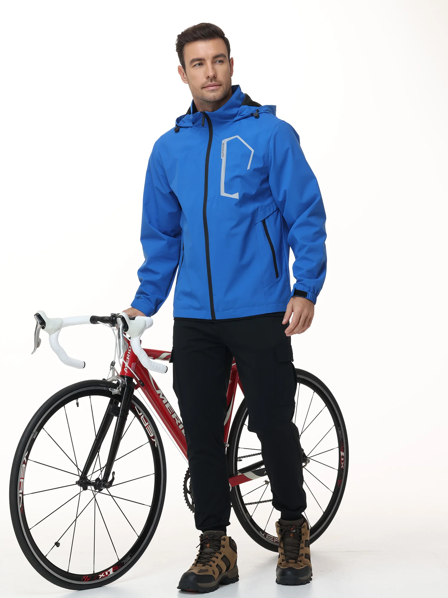 Sommer Herren Outdoor-Jacke Wasserdichte Regenjacke, Dünne Regenjacke mit Mehreren Taschen für Camping Wandern Radfahren Angeln – Detail 23