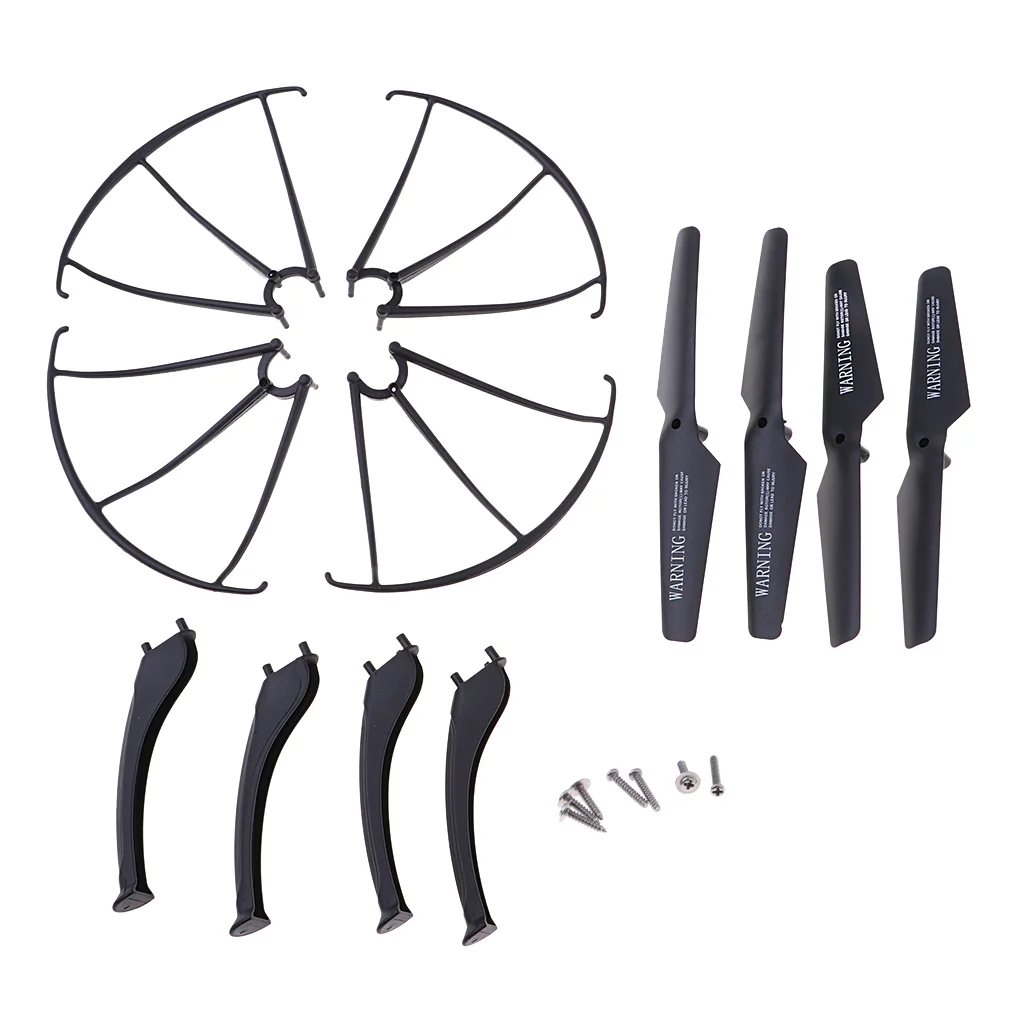 

Plastic material spares Propeller 13.5cm + Landing Gear +Prop Guard Kit for SYMA X5SC X5SW Drone Quadcopter Spare Parts