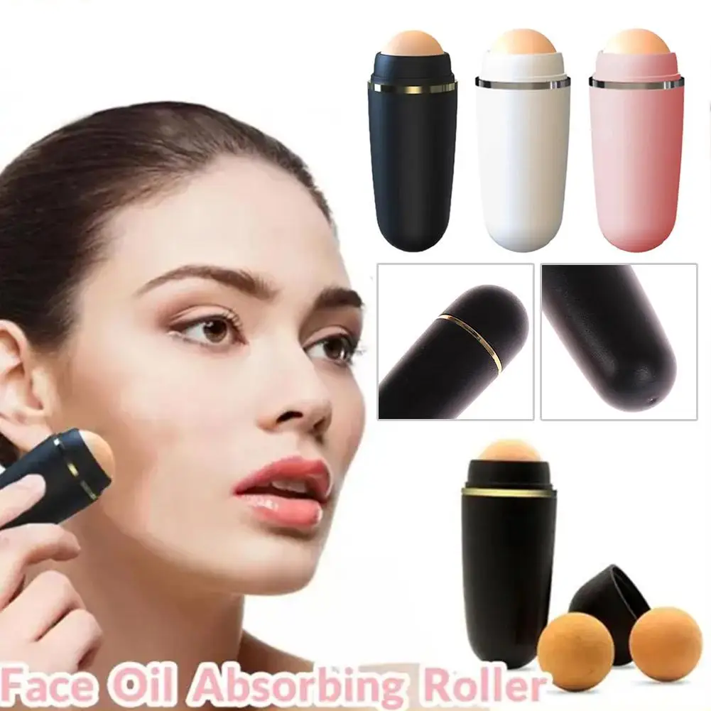 Face Oil Absorbing Roller Natural Volcanic Stone Face Stick T-zone Oil Tool Skin Rolling Roller Ball Pores Care Facial Clea U1H8