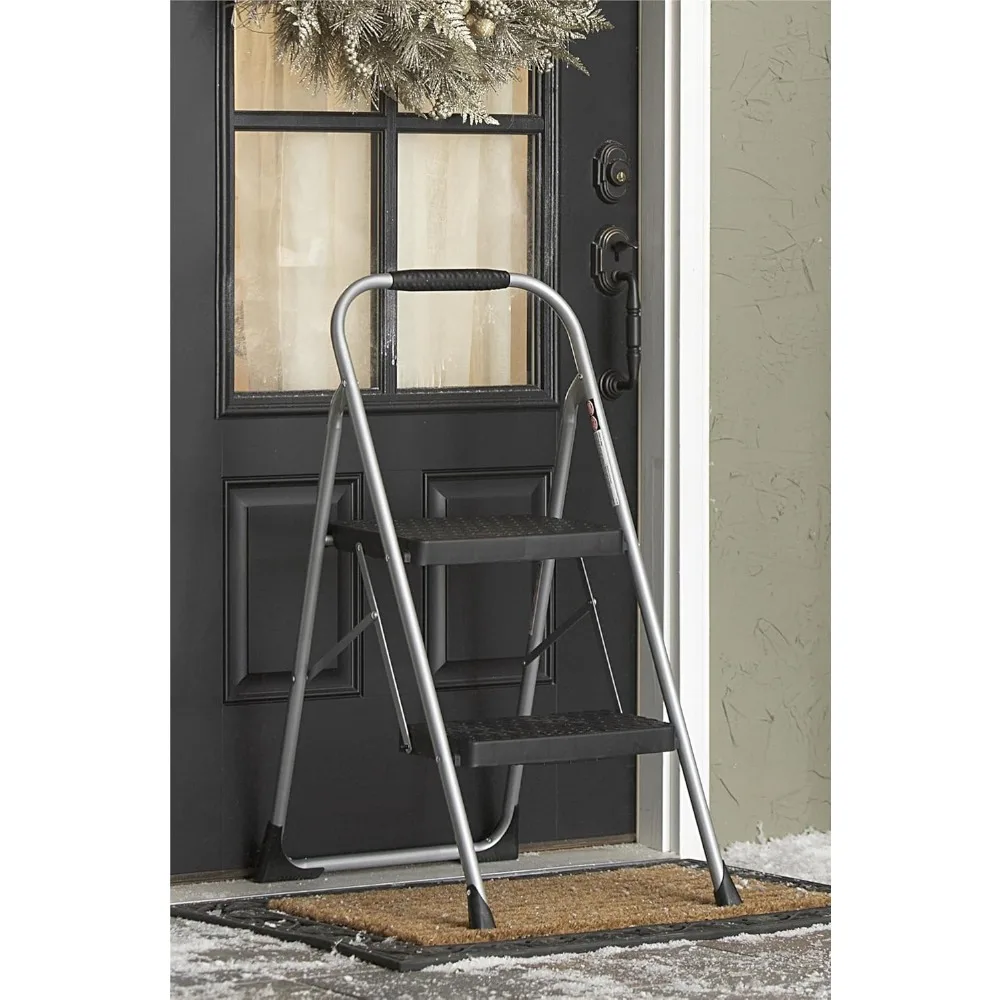 مقعد قابل للطي من الفولاذ عالي التحمل بخطوة مزدوجة باللون الرمادي #3