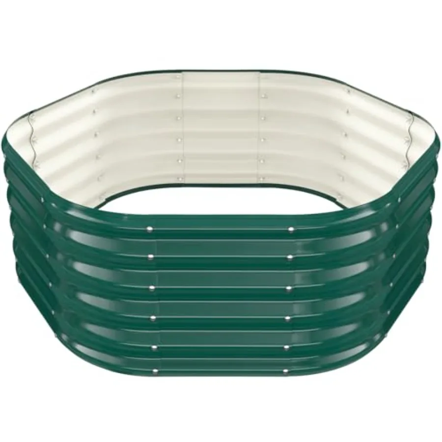 

Грядка-клумба шестиугольная 1.22х0.46 м, высотой 48 дюймов (122 см) по диагонали, 16.5 дюймов (42 см) в высоту, из оцинкованной стали, с волнообразными панелями, для улицы