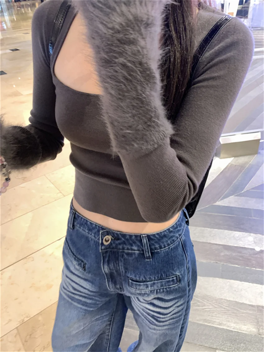 PLAMTEE Slim Skinny Sweaters Women Knitted Full Sleeve New Mujer Pullovers 2023 Autumn Daily Office Lady High Street Pullovers