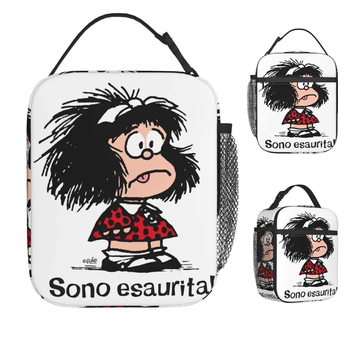 

Mafalda комикс мультфильм Kawaii сумка для обеда для девочек ланч-бокс модная школьная сумка-холодильник портативная сумка-тоут Оксфорд сумки для еды