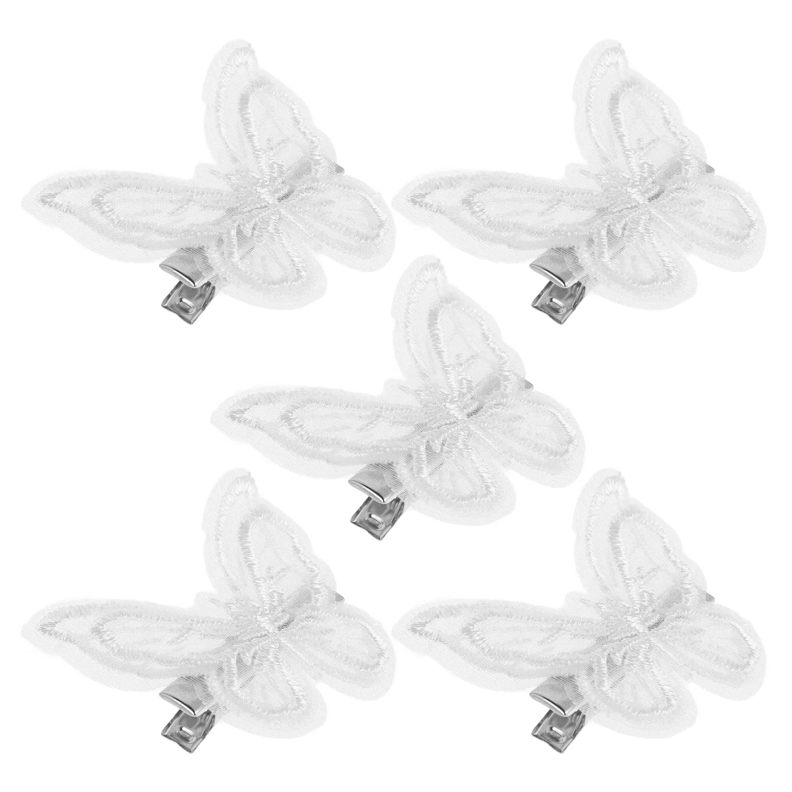 Horquilla de mariposa de encaje blanco para mujer, pasadores elegantes a la moda, accesorios para el cabello para niña, decoración para fiesta nupcial, 5 uds.