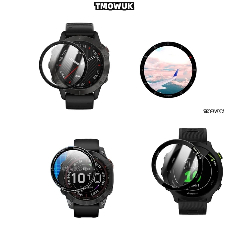 

For Garmin Fenix 6 7 8 7X 6X 7S 47mm 51mm Bubble-Free Application 3D Curved Edge