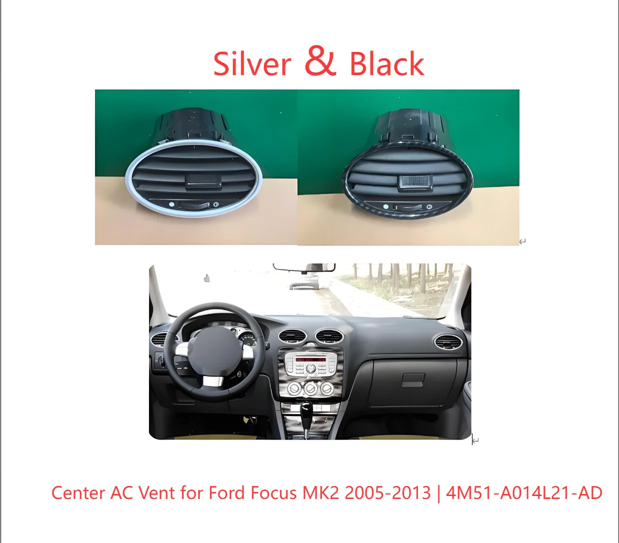 

OEM 4M51-A014L21-AD Центральное вентиляционное отверстие на передней панели, новый состояние для Ford Focus MK2 2005-2013, вентиляционное отверстие для кондиционера