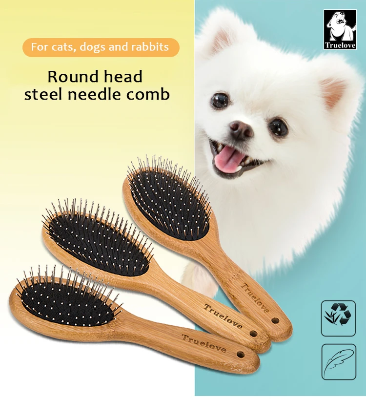 Truelove Pet Comb Hair Removal Soft Comb Wooden Handle Pet Massage Brush Dog Accessories Pet Grooming Comb for Dog Cat TLK19131