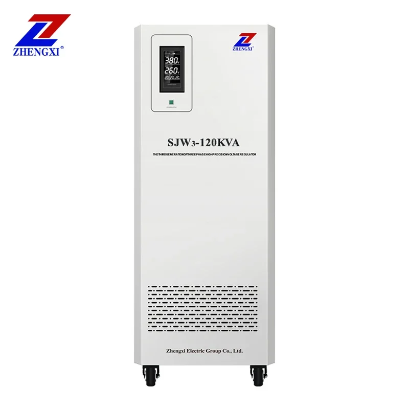 SJW3-120KVA High power regulated power supply SVC 380v LCD Display three phase automatic Ac voltage regulators/stabilizers