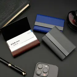 Microfiber Leather Business Card Holder For Women Men Business Name Card Case Wear-resistant High-end Visit Card Holder