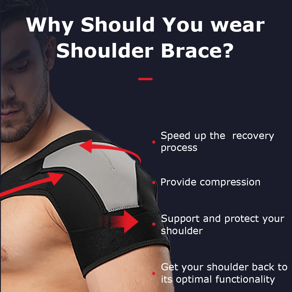 Adjustable Shoulder Brace for Rotator Cuff and AC Joint Pain Relief-Compression Sleeve Dislocated Sholder for Men and Women