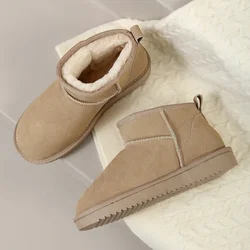 New Fashion Women Boots Cow Suede Ankle Boots Women Winter Rubber Soles Non-slip Warm Shoes
