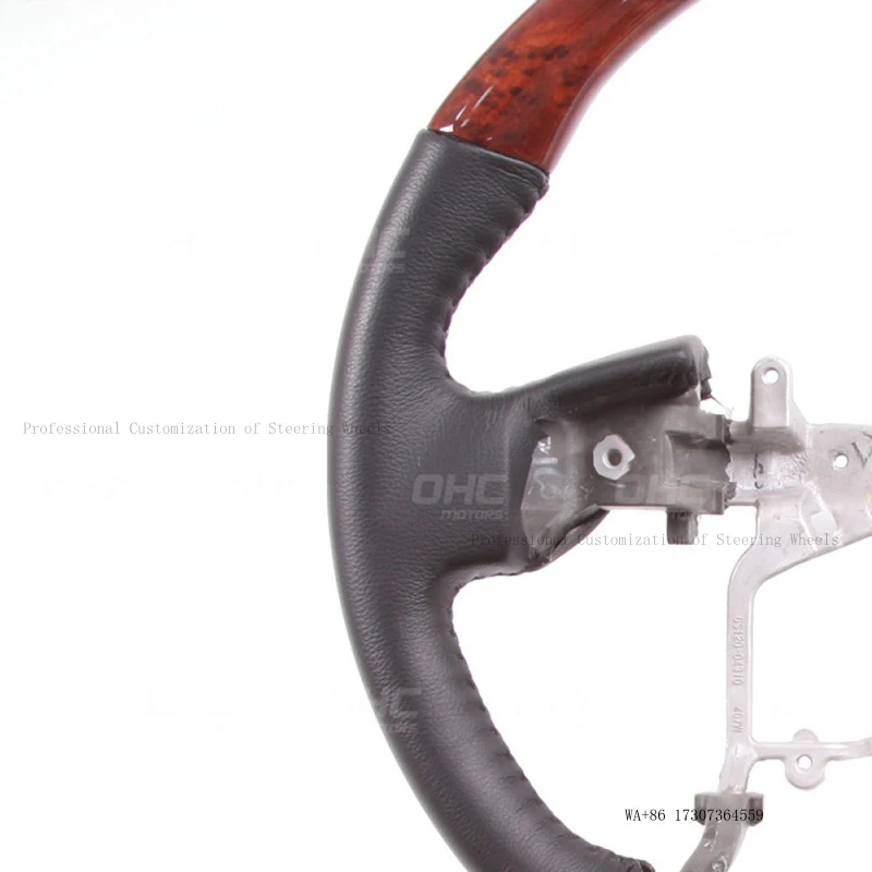 Suitable for Prado, smooth peach wood car steering wheel modified into a racing steering wheel